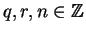 $q, r, n \in {\mathbb{Z} }$