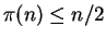 $\pi(n) \le n/2$