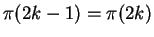 $\pi(2k-1) = \pi(2k)$