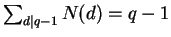 $\sum_{d \vert q-1} N(d) = q-1$