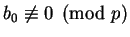 $b_0 \not\equiv 0 \pmod p$