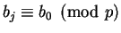 $b_j \equiv b_0 \pmod p$