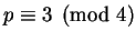 $p\equiv 3 \pmod 4$