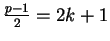$\frac{p-1}{2} = 2k+1$