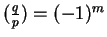 $(\frac qp) = (-1)^m$