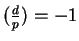 $(\frac dp) = -1$