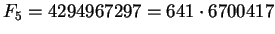 $F_5 = 4294967297 = 641 \cdot 6700417$