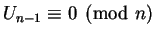 $U_{n-1} \equiv 0 \pmod n$