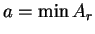 $a = \min A_r$