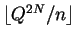 $\lfloor Q^{2N} / n \rfloor$
